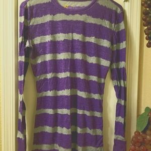 PacSun Nollie gray and purple striped long sleeve